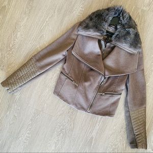 Grey Moto jacket from BCBGMAXAZRIA